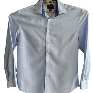 Calabrum London Modern Fit Dress Shirt M Blue Print